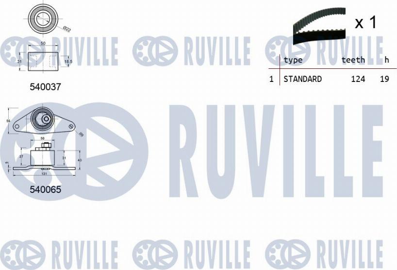 Ruville 550171 - Комплект ремня ГРМ autodnr.net