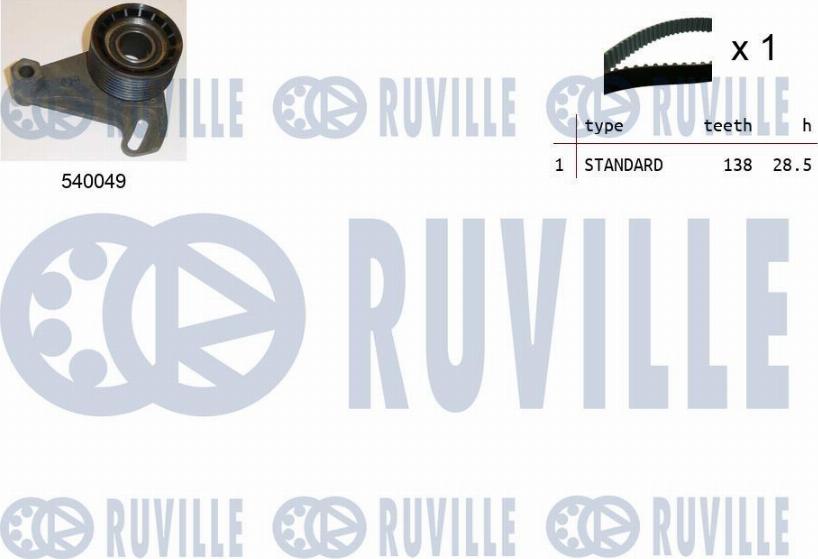 Ruville 550178 - Комплект ременя ГРМ autocars.com.ua