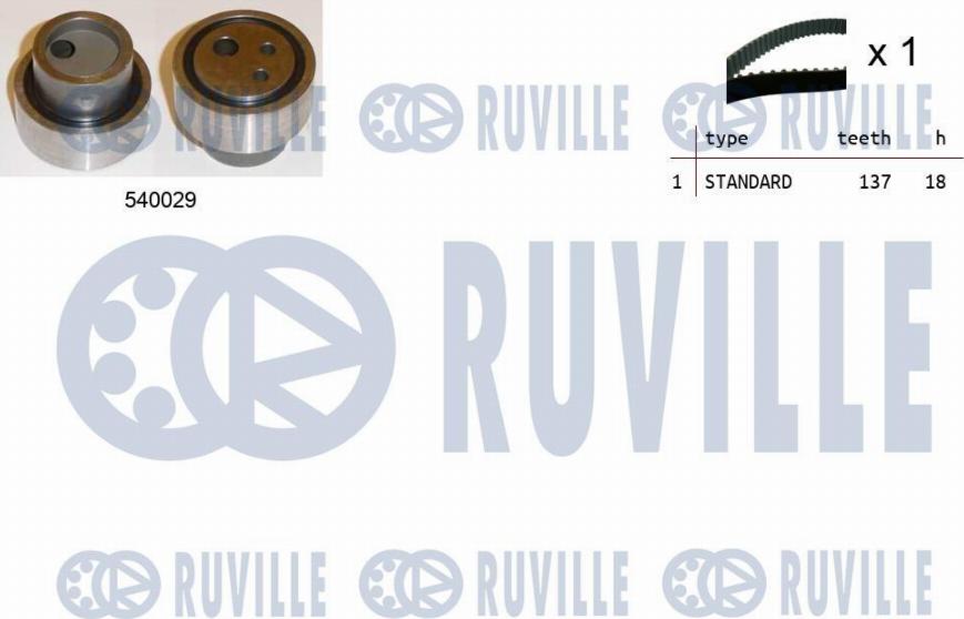 Ruville 550183 - Комплект ременя ГРМ autocars.com.ua