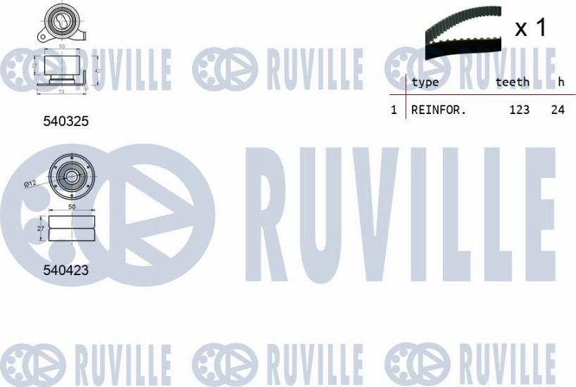 Ruville 550191 - Комплект ремня ГРМ avtokuzovplus.com.ua