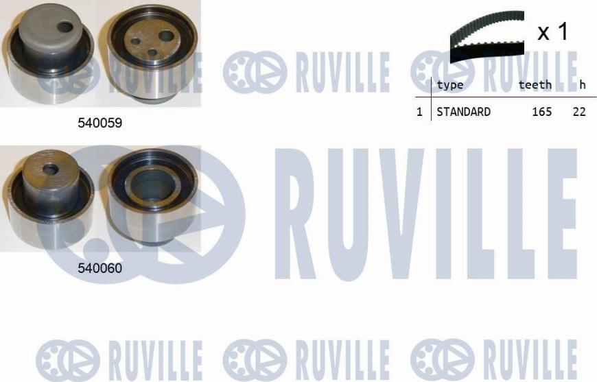 Ruville 550210 - Комплект ременя ГРМ autocars.com.ua