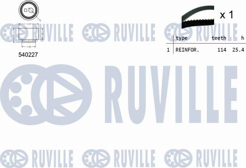 Ruville 550218 - Комплект ременя ГРМ autocars.com.ua