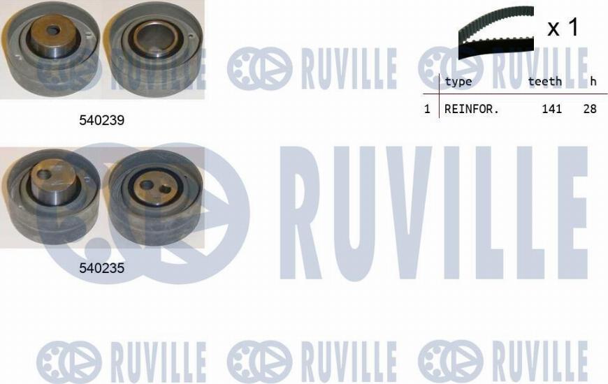 Ruville 550220 - Комплект ременя ГРМ autocars.com.ua