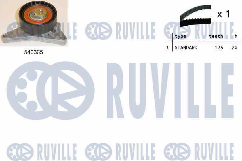 Ruville 550221 - Комплект ременя ГРМ autocars.com.ua