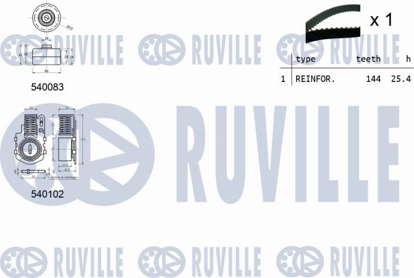 Ruville 550239 - Комплект ремня ГРМ avtokuzovplus.com.ua