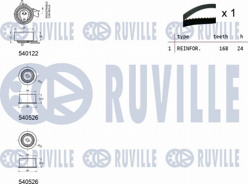 Ruville 550245 - Комплект ремня ГРМ autodnr.net