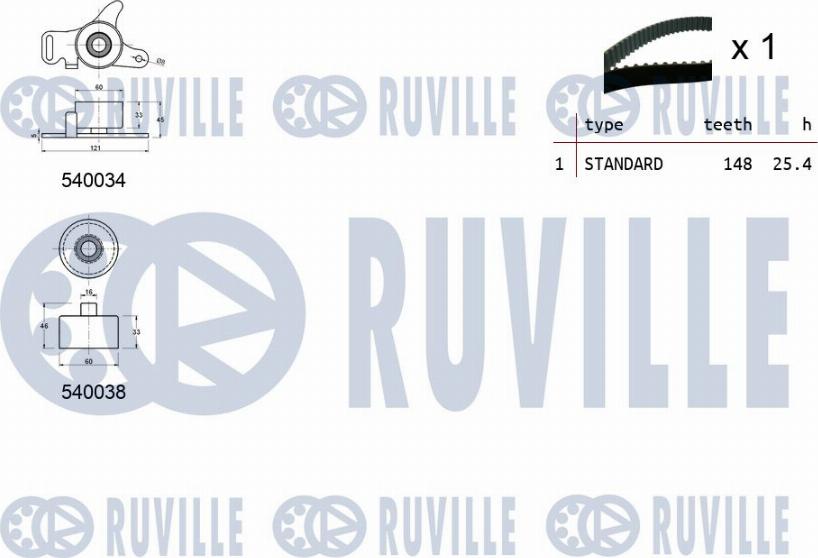 Ruville 550246 - Комплект ремня ГРМ avtokuzovplus.com.ua