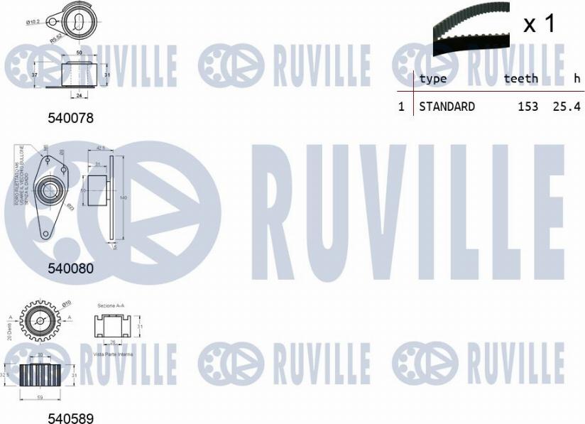 Ruville 550250 - Комплект ремня ГРМ autodnr.net