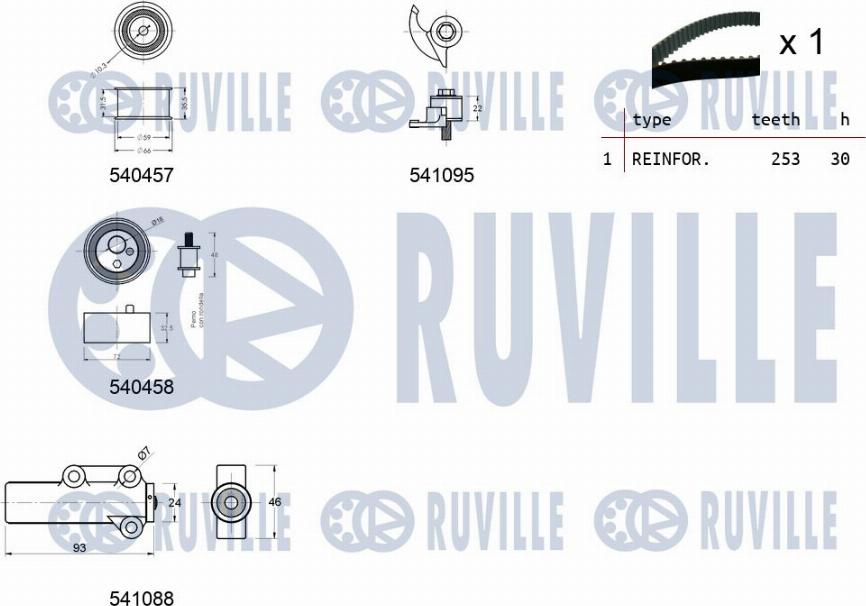 Ruville 550253 - Комплект ремня ГРМ avtokuzovplus.com.ua