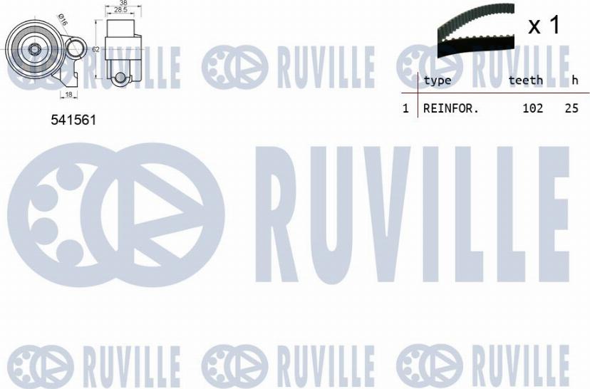 Ruville 550268 - Комплект ременя ГРМ autocars.com.ua