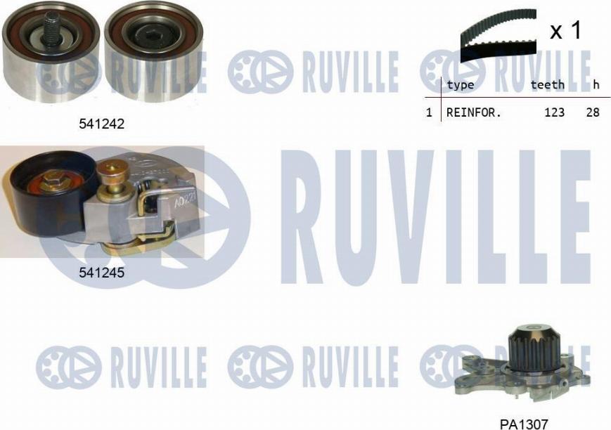 Ruville 5502751 - Водяной насос + комплект зубчатого ремня autodnr.net