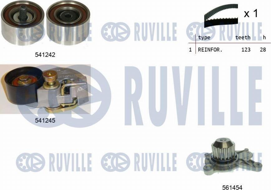 Ruville 5502752 - Водяной насос + комплект зубчатого ремня autodnr.net