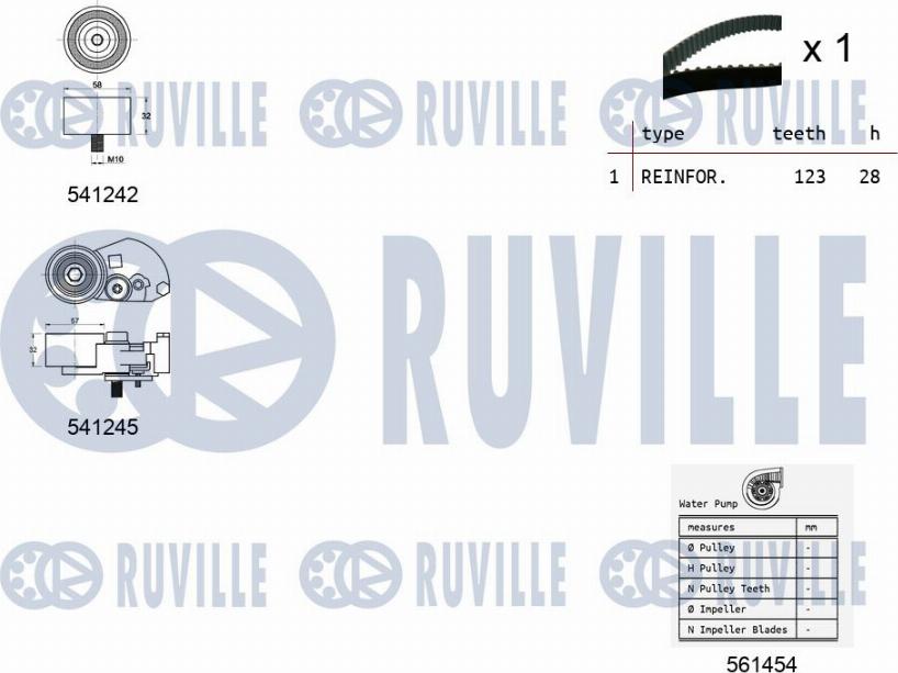 Ruville 5502752 - Водяной насос + комплект зубчатого ремня autodnr.net