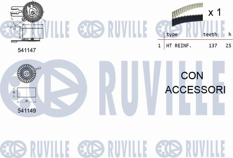 Ruville 550279 - Комплект ремня ГРМ avtokuzovplus.com.ua