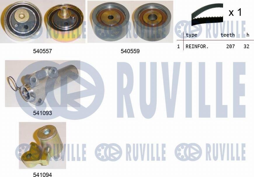 Ruville 550284 - Комплект ремня ГРМ avtokuzovplus.com.ua