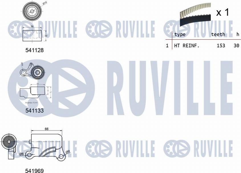 Ruville 550289 - Комплект ремня ГРМ avtokuzovplus.com.ua