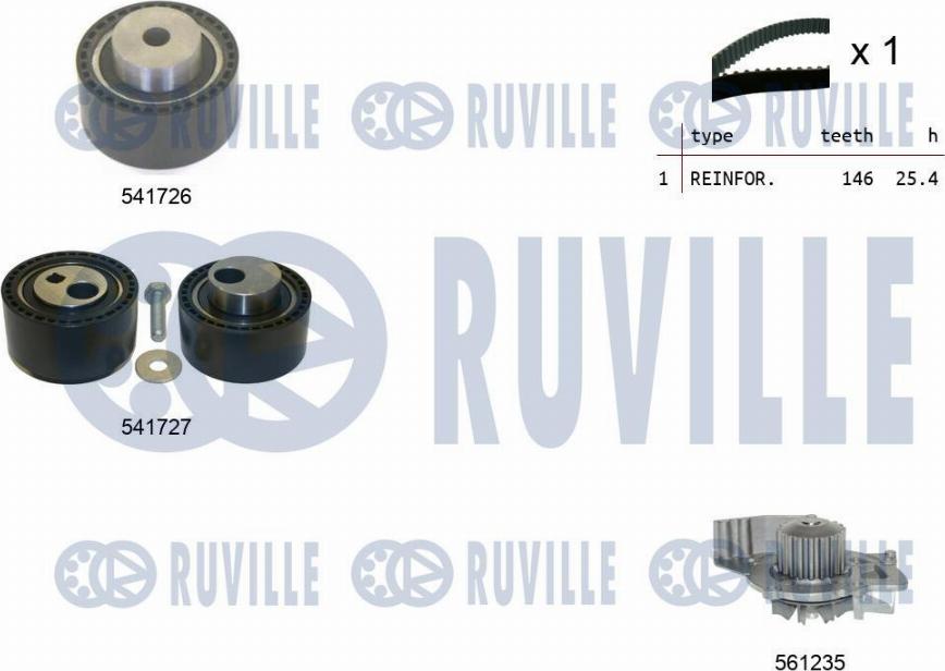 Ruville 5502921 - Водяной насос + комплект зубчатого ремня autodnr.net