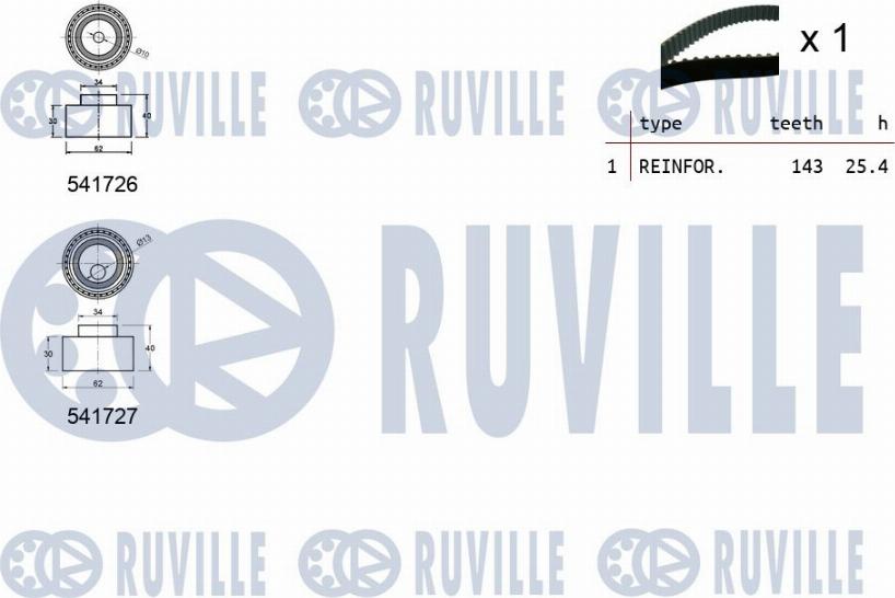 Ruville 550295 - Комплект ремня ГРМ avtokuzovplus.com.ua