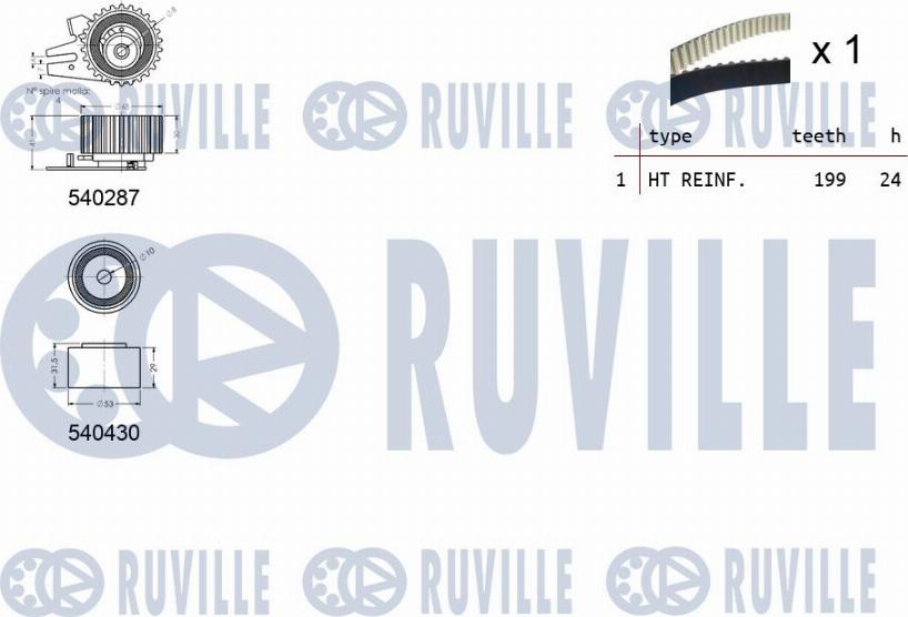 Ruville 550297 - Комплект ремня ГРМ autodnr.net