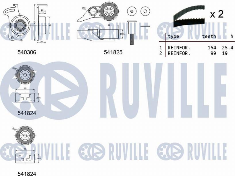 Ruville 550301 - Комплект ремня ГРМ avtokuzovplus.com.ua