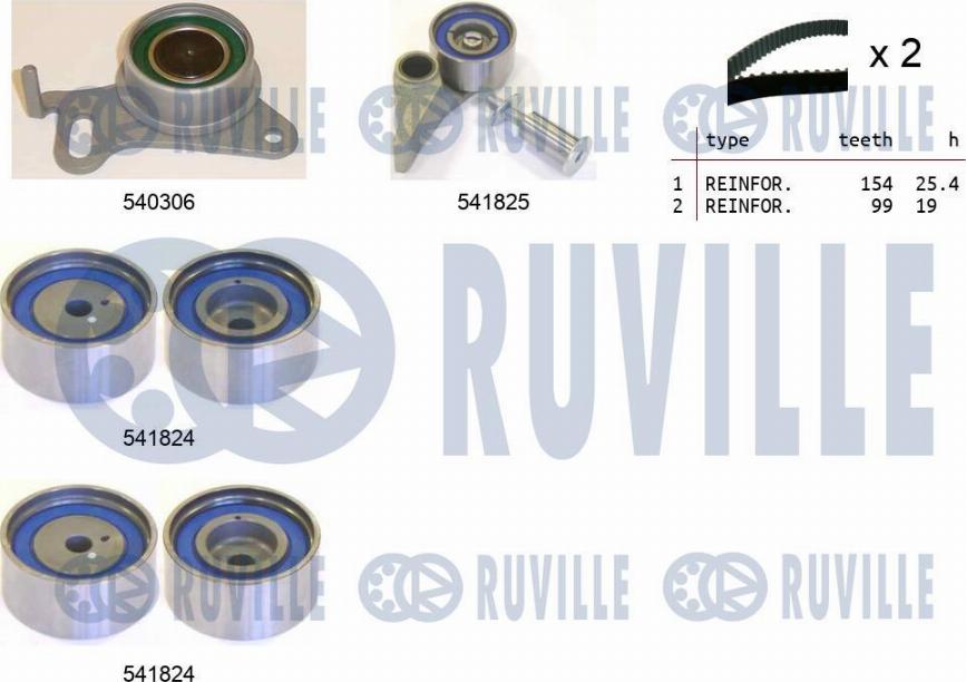 Ruville 550301 - Комплект ремня ГРМ autodnr.net