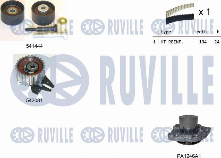 Ruville 5503031 - Водяной насос + комплект зубчатого ремня autodnr.net