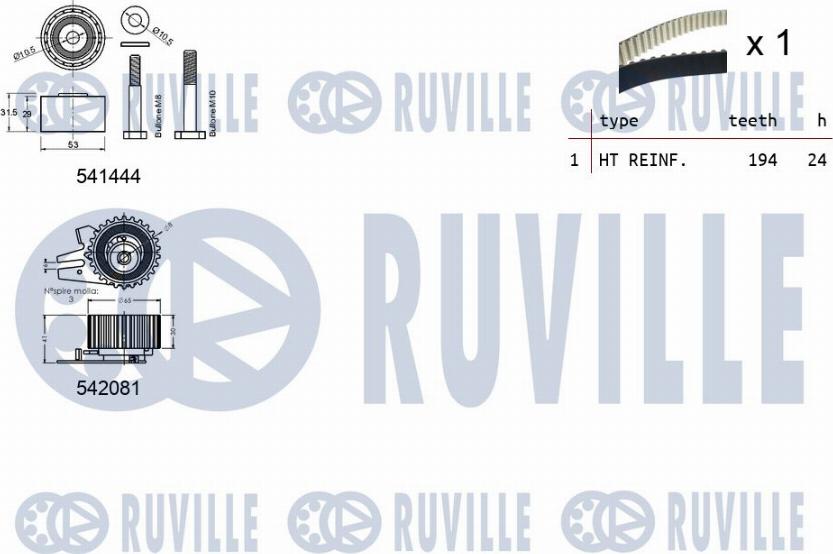 Ruville 550303 - Комплект ремня ГРМ avtokuzovplus.com.ua