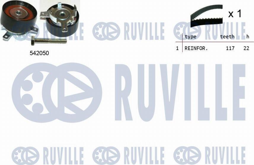 Ruville 550304 - Комплект ременя ГРМ autocars.com.ua