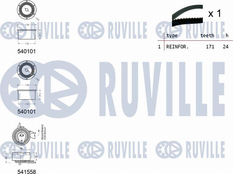 Ruville 550311 - Комплект ремня ГРМ autodnr.net