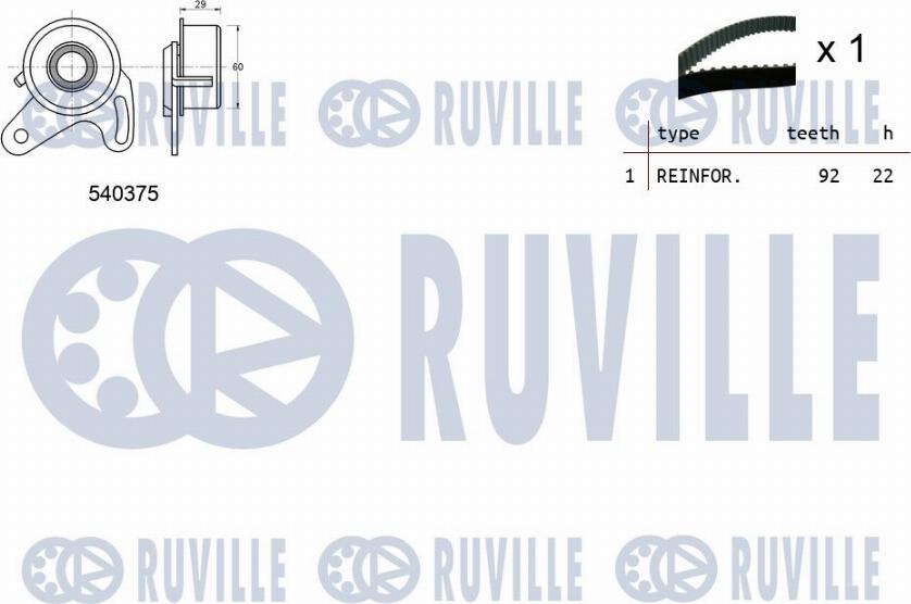 Ruville 550316 - Комплект ременя ГРМ autocars.com.ua