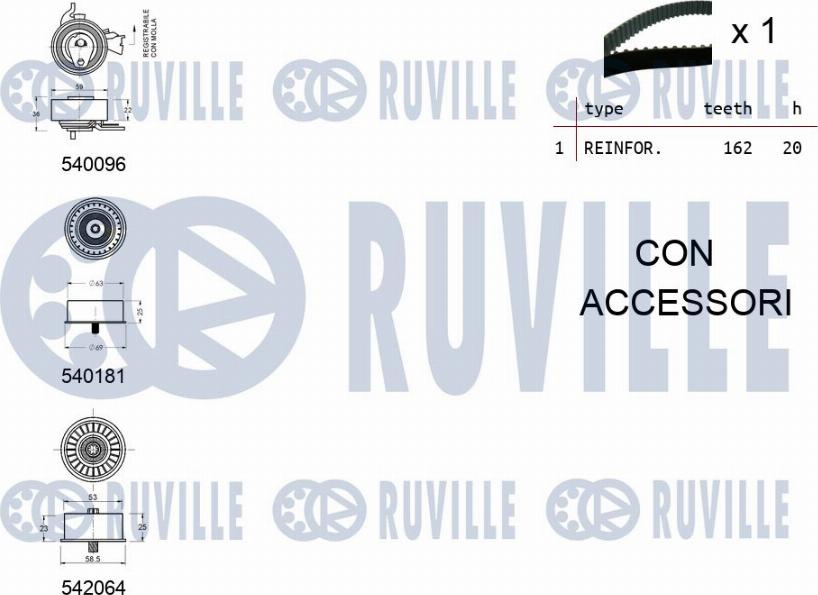 Ruville 550317 - Комплект ремня ГРМ avtokuzovplus.com.ua