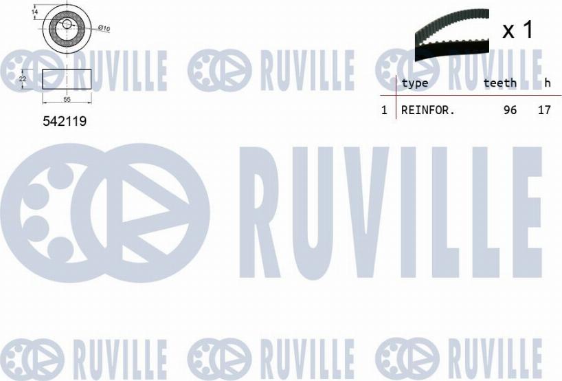 Ruville 550325 - Комплект ремня ГРМ avtokuzovplus.com.ua