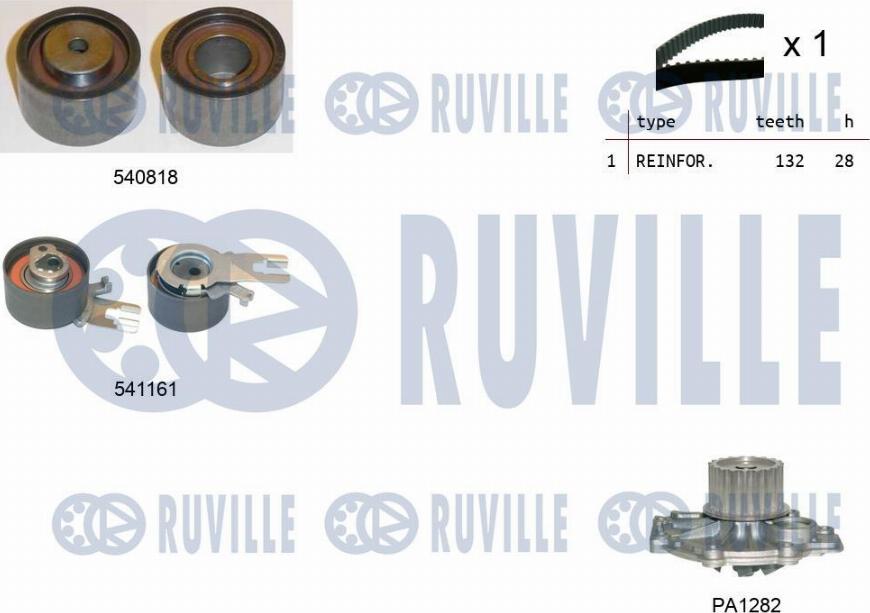 Ruville 5503261 - Водяной насос + комплект зубчатого ремня autodnr.net