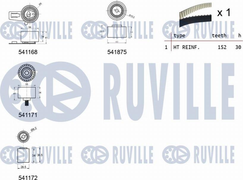 Ruville 550327 - Комплект ремня ГРМ autodnr.net