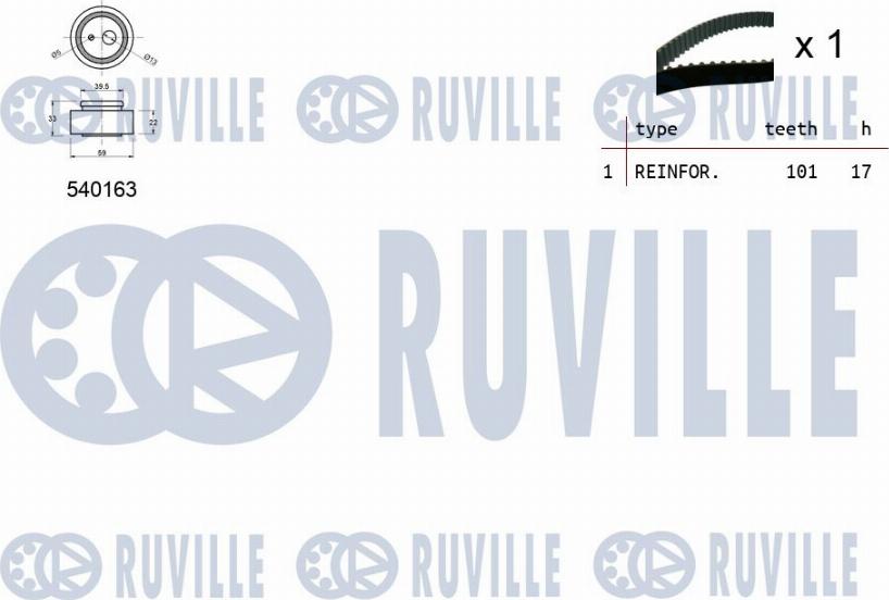 Ruville 550330 - Комплект ремня ГРМ avtokuzovplus.com.ua