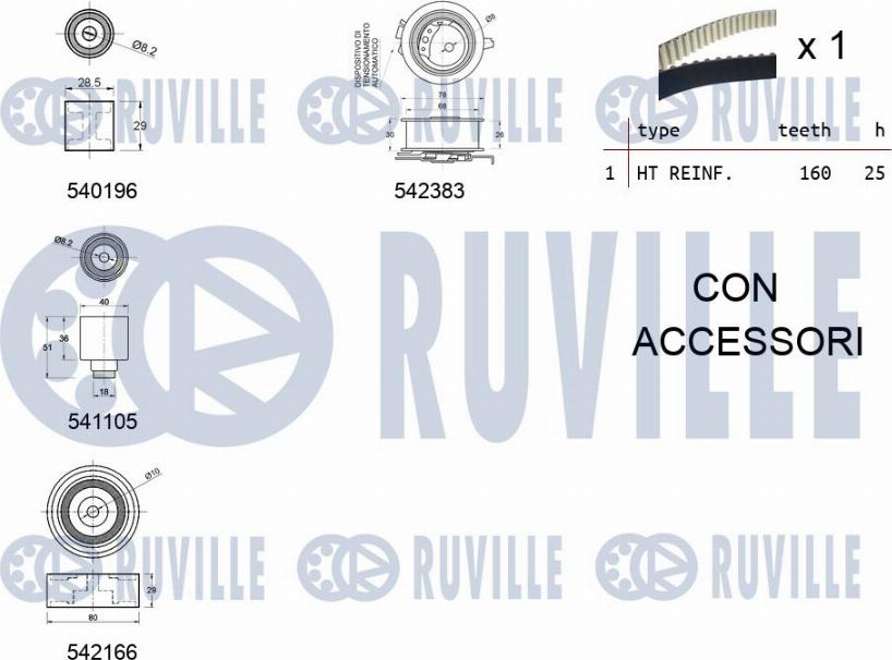 Ruville 550333 - Комплект ремня ГРМ autodnr.net