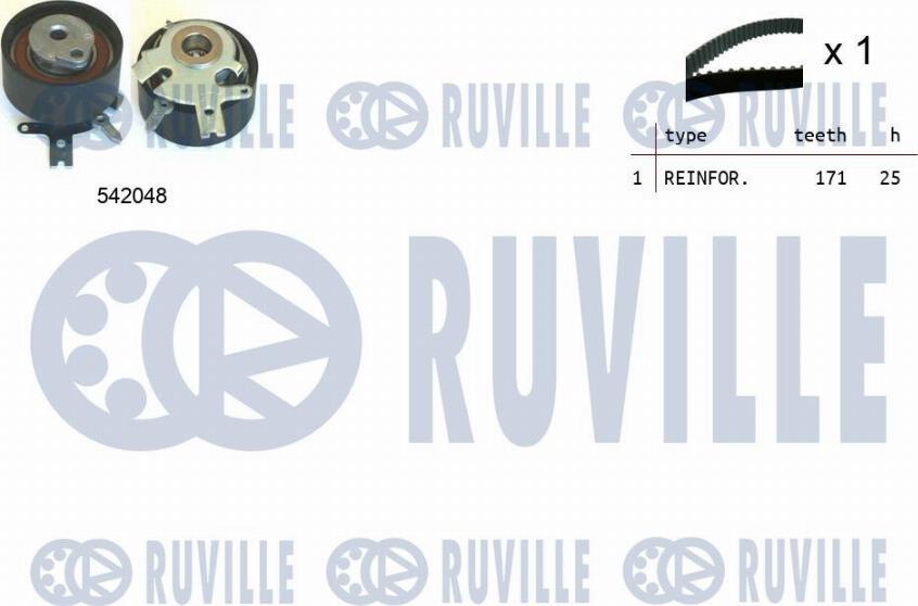 Ruville 550339 - Комплект ременя ГРМ autocars.com.ua