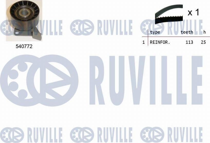 Ruville 550343 - Комплект ременя ГРМ autocars.com.ua