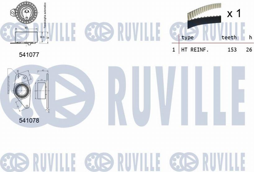 Ruville 550347 - Комплект ременя ГРМ autocars.com.ua