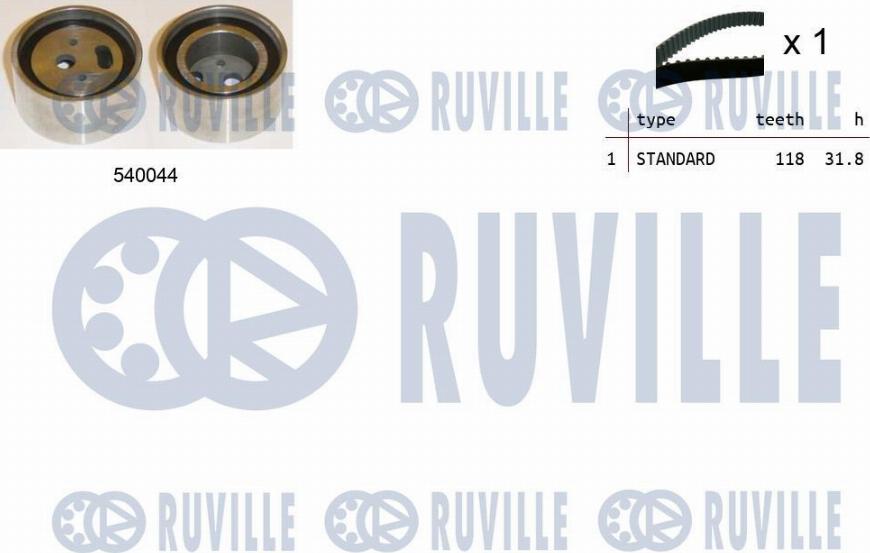Ruville 550350 - Комплект ременя ГРМ autocars.com.ua