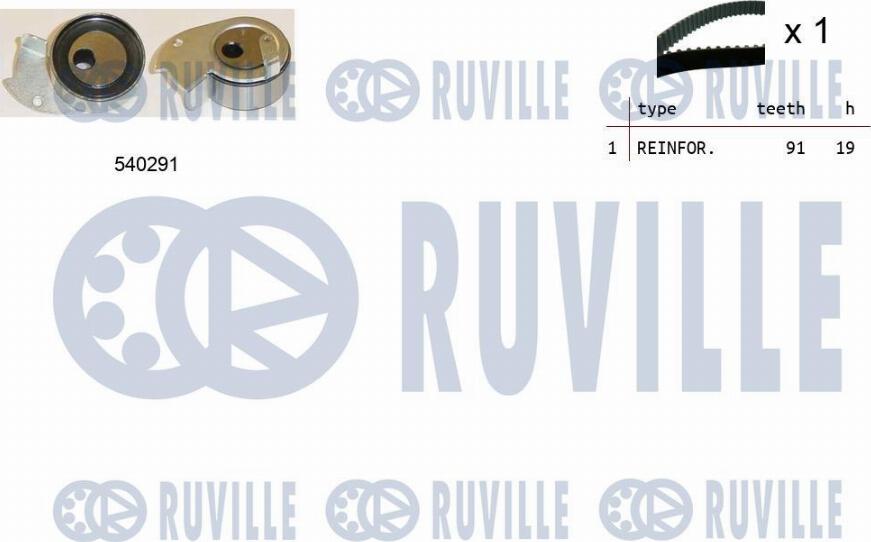 Ruville 550353 - Комплект ременя ГРМ autocars.com.ua