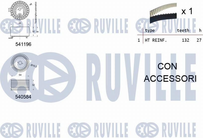 Ruville 550357 - Комплект ремня ГРМ autodnr.net