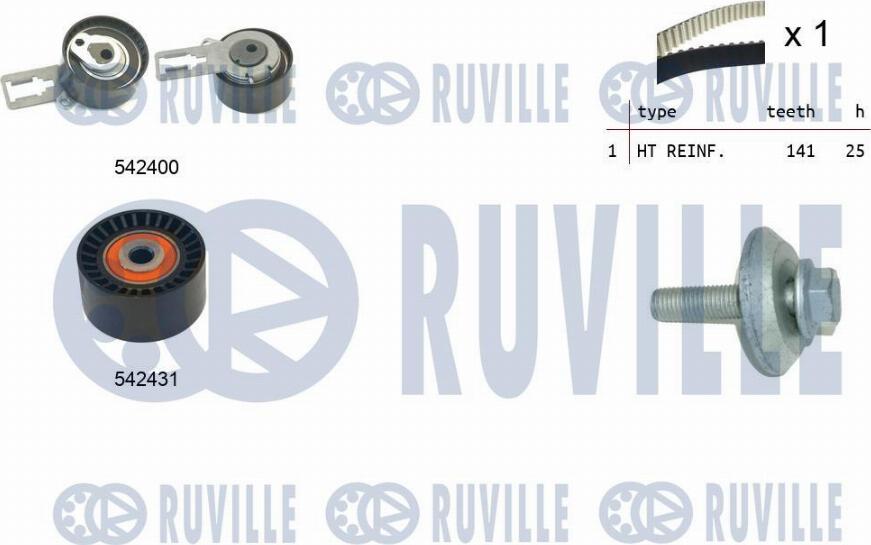 Ruville 550358 - Комплект ременя ГРМ autocars.com.ua