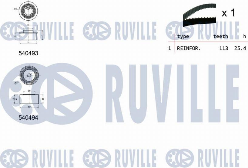 Ruville 550359 - Комплект ремня ГРМ avtokuzovplus.com.ua