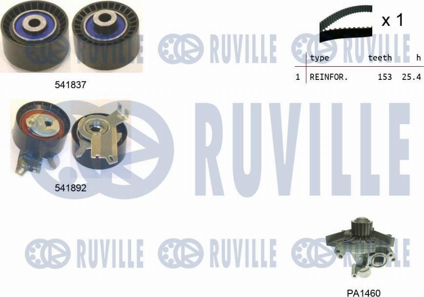 Ruville 5503661 - Водяной насос + комплект зубчатого ремня autodnr.net