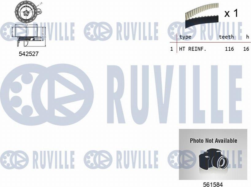 Ruville 5503721 - Водяной насос + комплект зубчатого ремня avtokuzovplus.com.ua