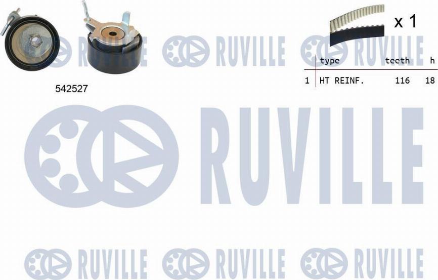 Ruville 550373 - Комплект ремня ГРМ avtokuzovplus.com.ua