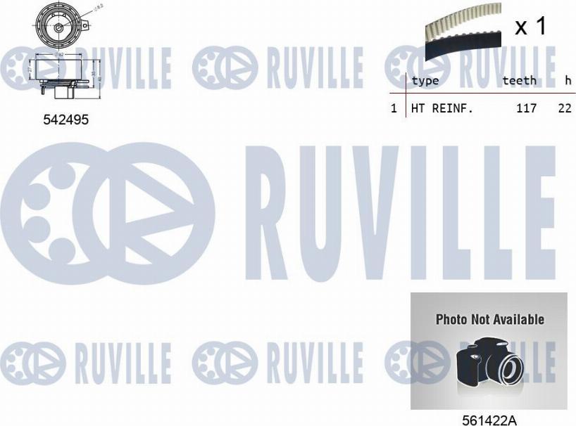 Ruville 5503741 - Водяной насос + комплект зубчатого ремня avtokuzovplus.com.ua