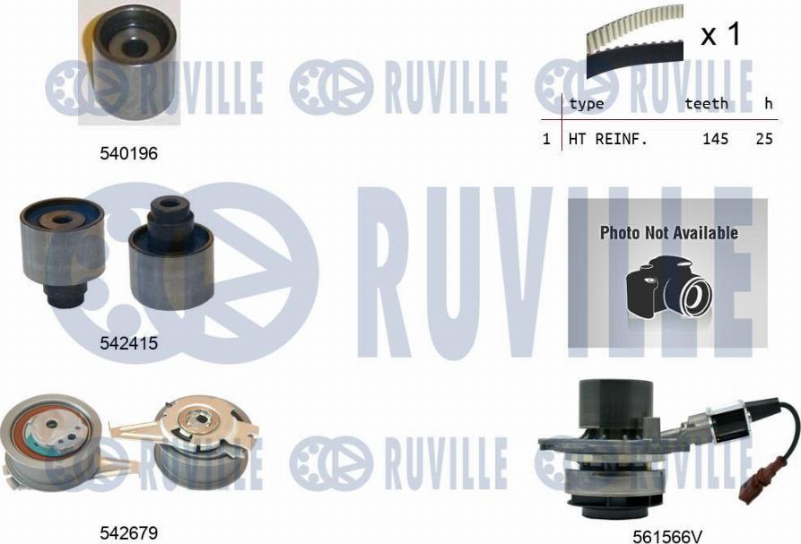 Ruville 5503762 - Водяной насос + комплект зубчатого ремня autodnr.net