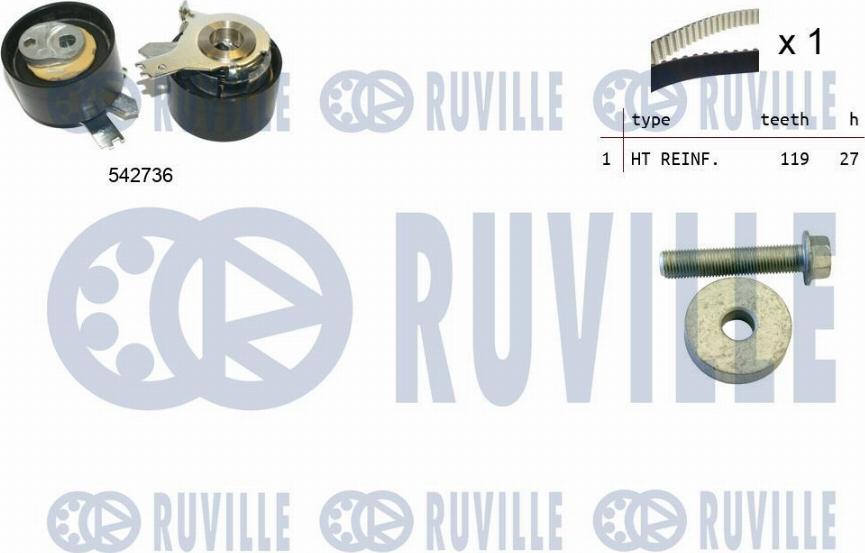 Ruville 550501 - Комплект ремня ГРМ autodnr.net